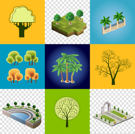 Set of images of trees for design and inspirationのイラスト素材