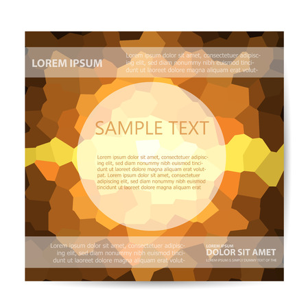 Vector template flyer form with colorful abstract geometric patterns art style details and company logoのイラスト素材