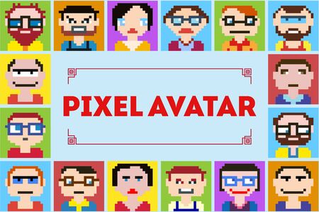 Icons in style pixel graphics of male and female faces.
It can be used as an avatar for profiles on social networks.のイラスト素材
