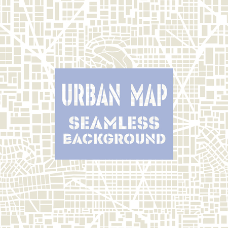 Seamless map of the city. Seamless city pattern.  Editable vector street map of a fictional generic town. Abstract urban background.のイラスト素材