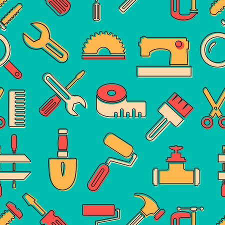 Pattern seamless industrial instrument drawn in a linear styleのイラスト素材