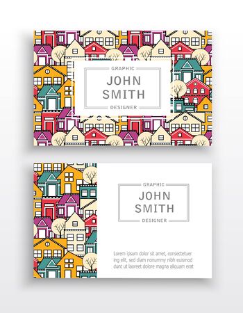 Template business cards for design of a repeating patternのイラスト素材