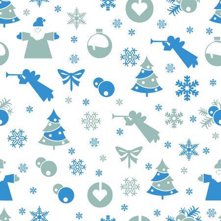Christmas seamless pastel retro vector patterns tiling. Endless texture can be used for printing onto fabric and paper or scrap booking, surface textile, web page background. New Year abstract shapes.のイラスト素材