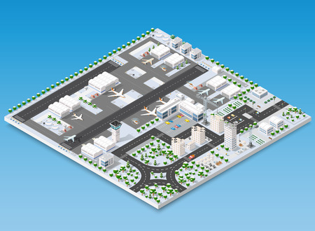 Isometric 3D airstripのイラスト素材