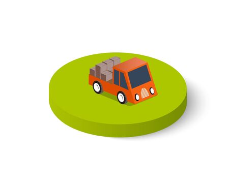 Flat 3d isometric city transport icon. Urban transportのイラスト素材