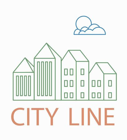 Line linear urban city landscapeのイラスト素材
