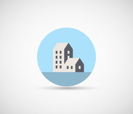 Creative web city icon in a flat styleのイラスト素材