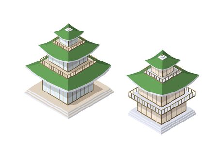 Chinese pagoda building houseのイラスト素材