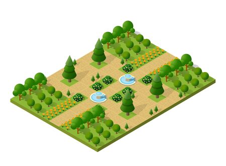 Trees isometric vector iconのイラスト素材