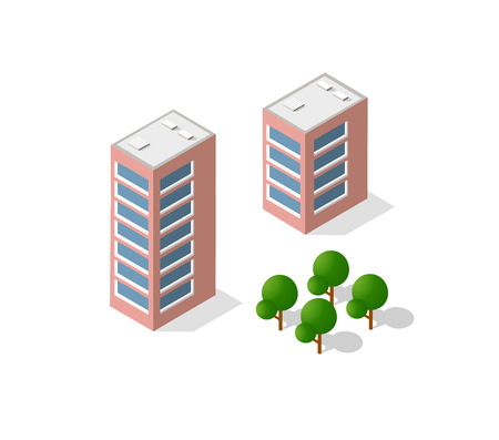 Building Isometric vector illustrationのイラスト素材