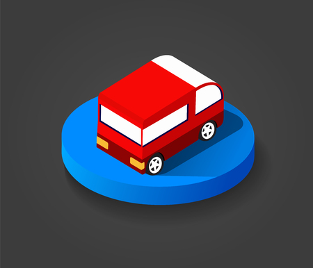Isometric set cars and trucks transport infrastructure of the townのイラスト素材