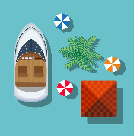 Top view of an island vector illustration.のイラスト素材