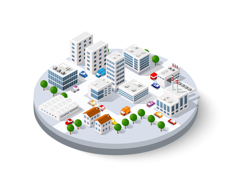 Isometric city with skyscrapersのイラスト素材
