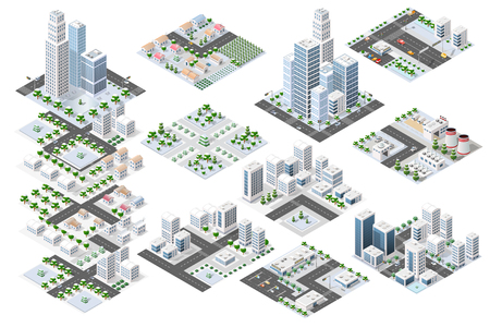 Set urban districtのイラスト素材