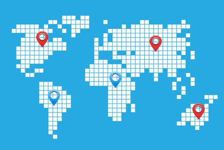 Pixel World Mapのイラスト素材
