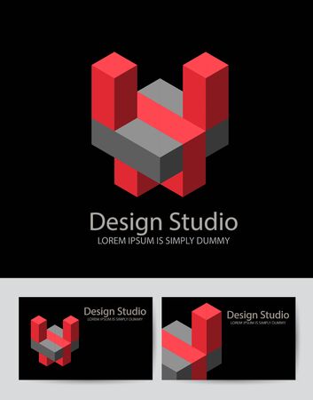 Abstract isometric logotypeのイラスト素材