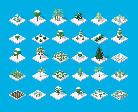 Set of snow snowboundのイラスト素材