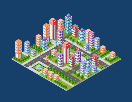 Urban area of the cityのイラスト素材