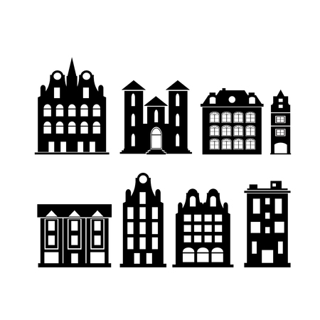 A set of design city elements Vector illustration.のイラスト素材