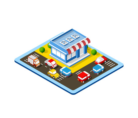 Isometric colorful 3d shopのイラスト素材