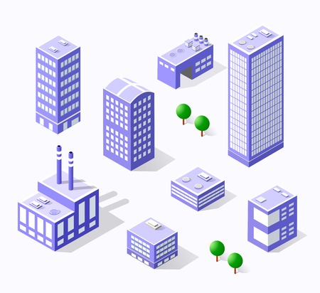 Town district of the city.のイラスト素材