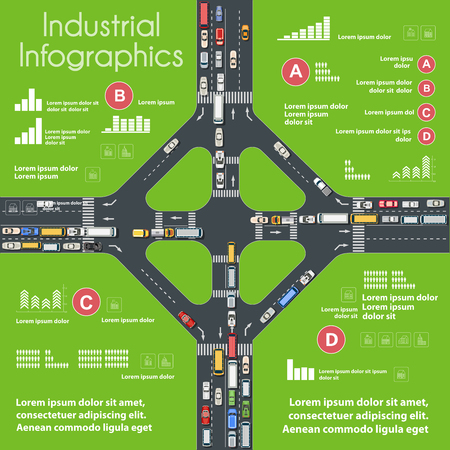 Top view of intersection road designのイラスト素材