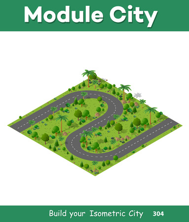 Isometric natural forestのイラスト素材
