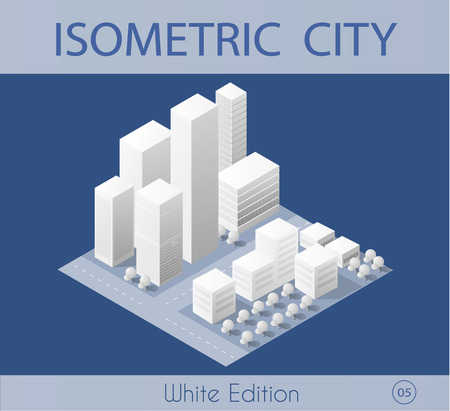 The isometric city with skyscraperのイラスト素材
