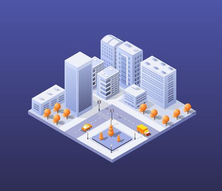 City set modern skyscraperのイラスト素材