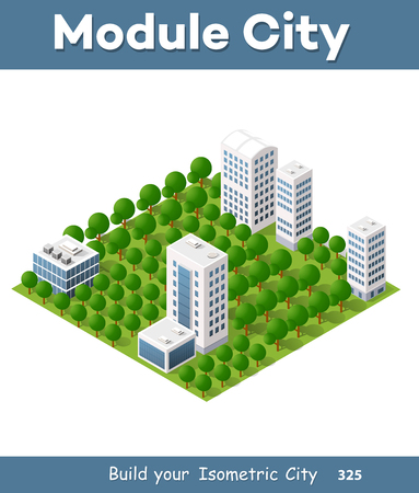 Isometric 3d trees forestのイラスト素材