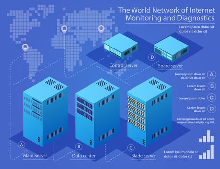 Data center technology serverのイラスト素材