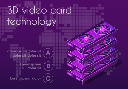 isometric video graphic cardのイラスト素材