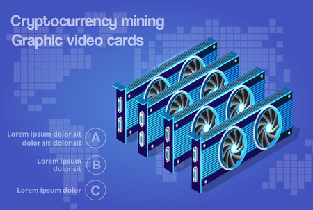 isometric video graphic cardのイラスト素材