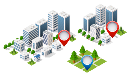 3d map isometric cityのイラスト素材
