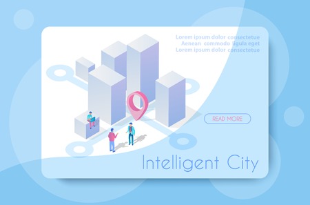 The isometric city with skyscraperのイラスト素材