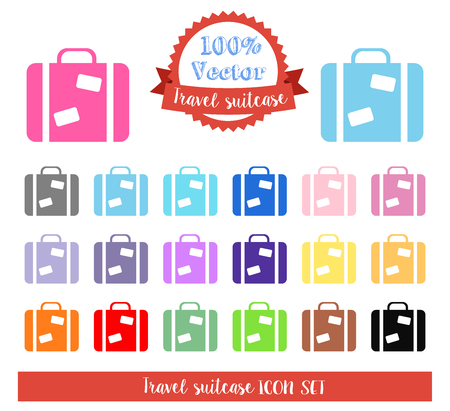 A set of stickers for the planner diary printable tourism travel suitcase caseのイラスト素材