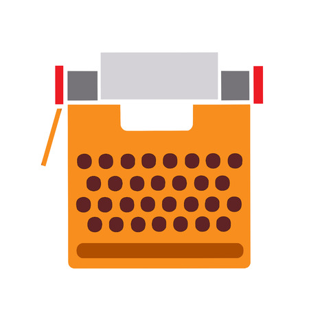 Typewriter retro flat style on white background cut outのイラスト素材