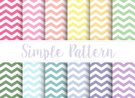 A set of repeating Seamless repeating simple zigzag patterns printed for decorating the planner cover.のイラスト素材