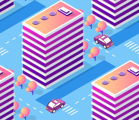 Architecture vector illustration city for seamless repeatingのイラスト素材