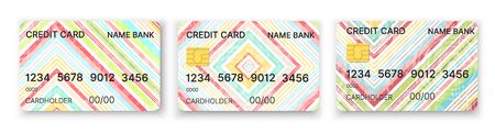 Pattern credit card in abstract style stock illustration set of design elements