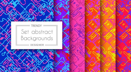 A set of trending patterns of purple ultraviolet style backgrounds for web design and conceptual illustration, presentations and applicationsのイラスト素材