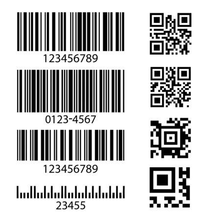 Set of abstract barcode bar code templatesのイラスト素材
