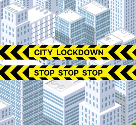 The blocked lockdown city is banned fromのイラスト素材