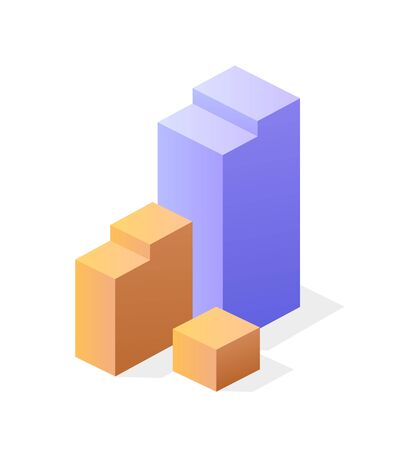 City set 3D of isometric of urban color multicolor infrastructure business. Vector building illustration of skyscraper and collection of elements architecture, home, constructionのイラスト素材