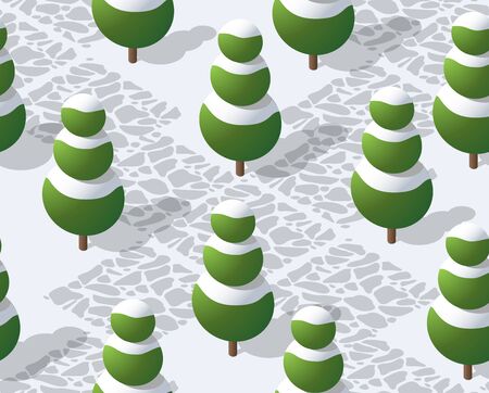 The seamless pattern is the background of the isometricのイラスト素材