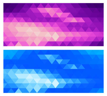 A set of multicolor polygon triangle triangular multi mosaicのイラスト素材