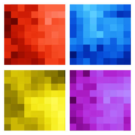 A set of multicolor polygon triangle triangular multi mosaicのイラスト素材