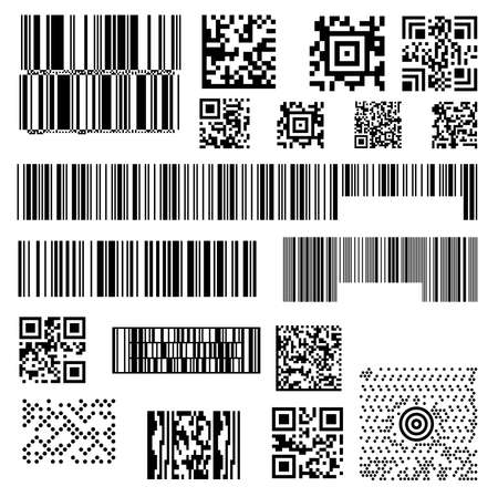 Set of abstract barcode bar code templates of scannerのイラスト素材