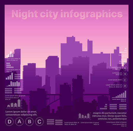 Silhouette of city structure downtown urbanのイラスト素材