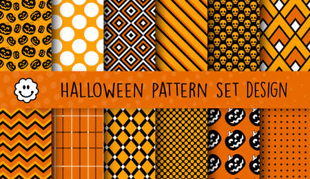 A set of Halloween patterns for business, scrapbook, decorationのイラスト素材